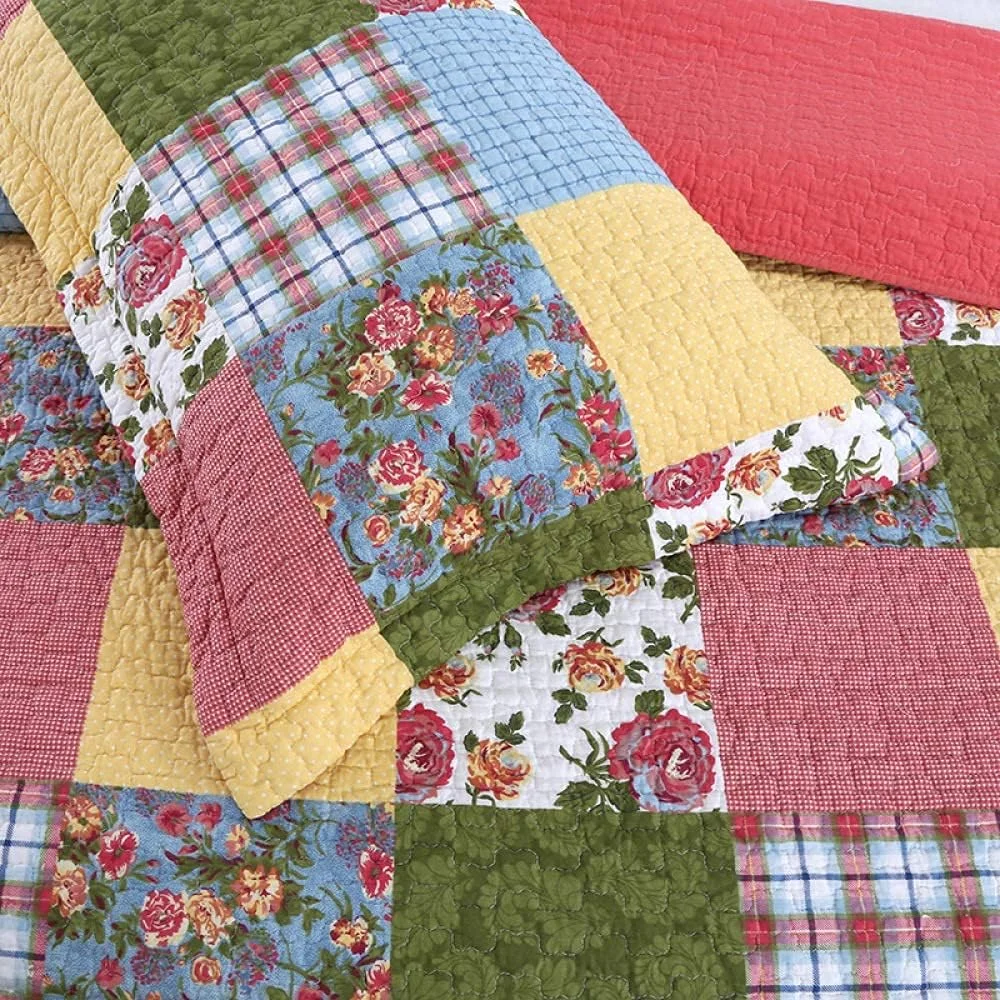 روتختی پنبه‌ای لحاف‌دار سایز دو نفره کینگ سایز 240X260 سانتی‌متر، ملحفه‌های ضخیم، ضد حساسیت، سبک وزن، پتو رو تختی 3 تکه تزئینی، پنبه‌ای - 240X260 سانتی‌متر، پنبه‌ای - کینگ 240X260 سانتی‌متر