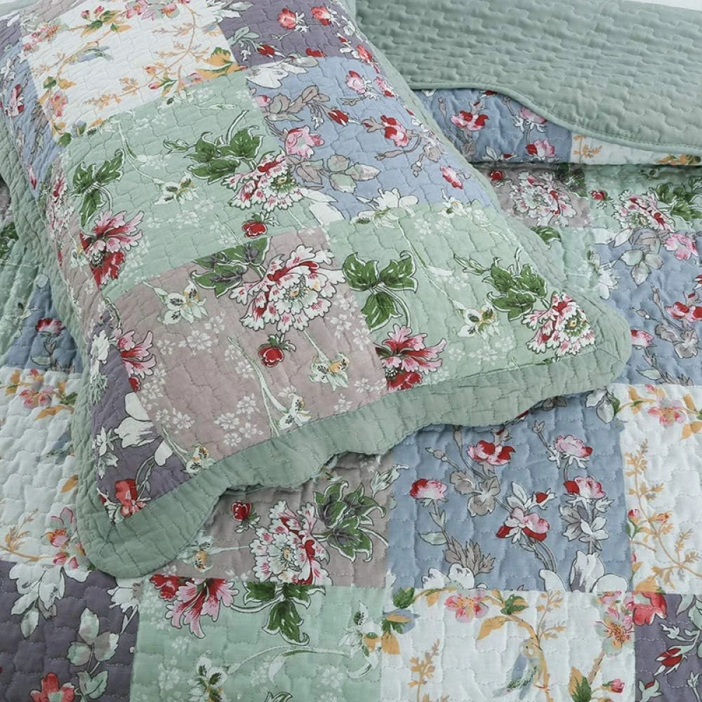 روتختی لحافی پنبه ای دو نفره سایز کینگ GBMULG، ملحفه های ضخیم 240X260 سانتی متر، لحاف سبک وزن ضد حساسیت، پتوی تزئینی میکروفیبر، تکه دوزی - 240X260 سانتی متر، تکه دوزی - کینگ 240X260 سانتی متر