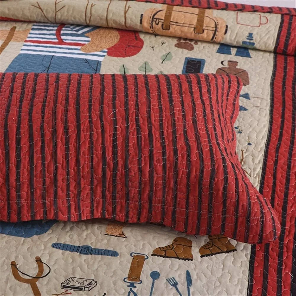 GBMULG ست روتختی لحاف دار تکه دوزی شده طرح کارتونی 2 تکه آبی پسرانه نوجوانان کودکان پنبه ای راه راه قرمز به همراه روبالشتی GBMULG ست روتختی لحاف دار تکه دوزی شده طرح کارتونی 2 تکه آبی پسرانه نوجوانان کودکان پنبه ای راه راه قرمز به همراه روبالشتی