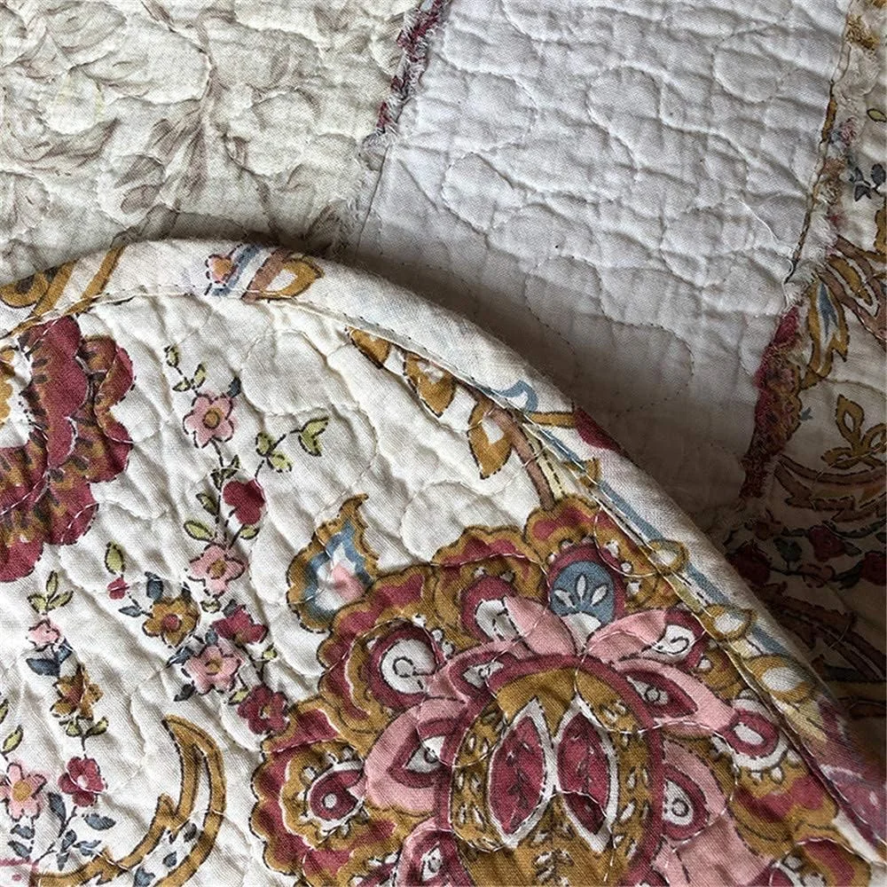 روتختی تکه دوزی شده گلدار GBMULG، ست 3 تکه رو تختی پنبه ای روتختی تکه دوزی شده گلدار GBMULG، ست 3 تکه رو تختی پنبه ای