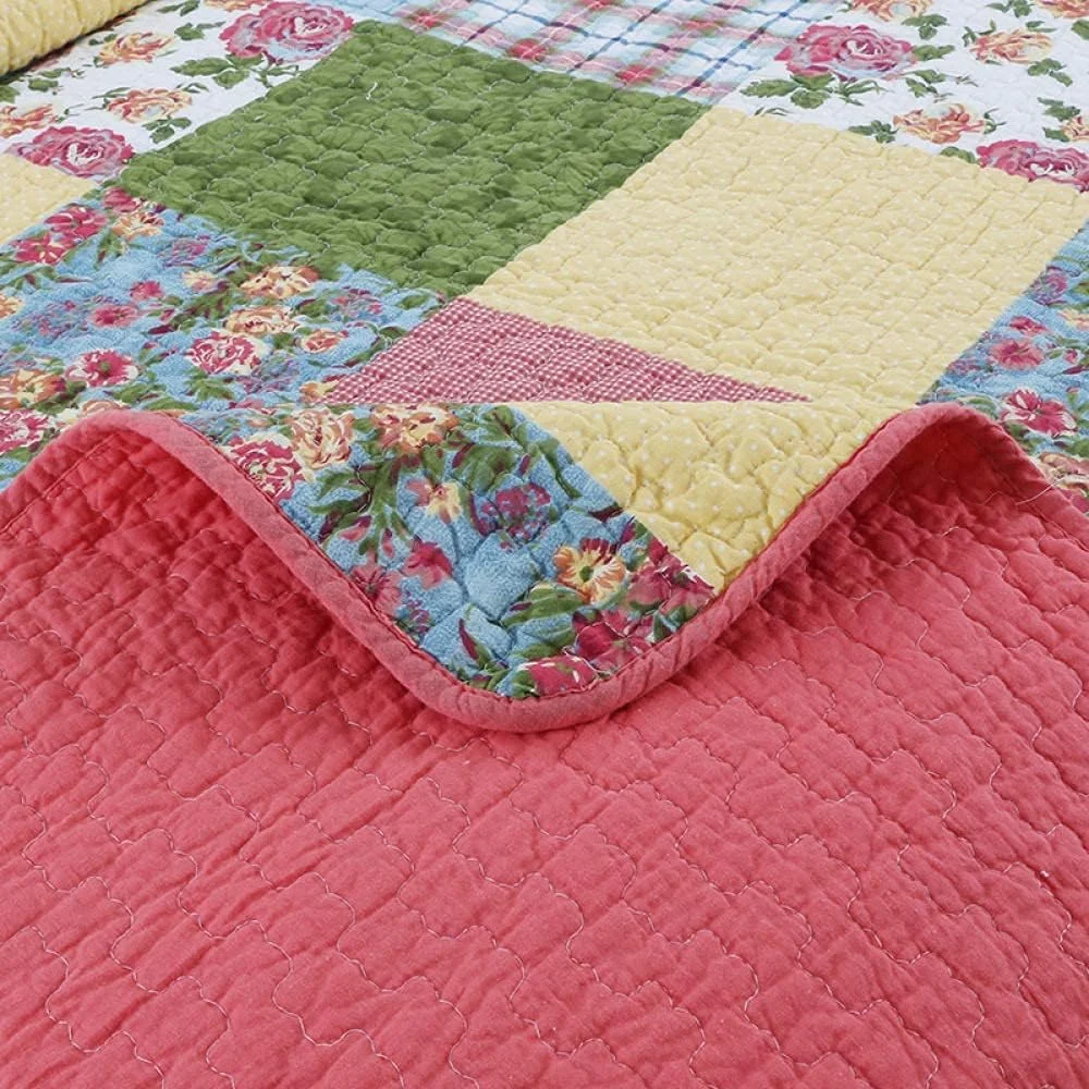 روتختی پنبه‌ای لحاف‌دار سایز دو نفره کینگ سایز 240X260 سانتی‌متر، ملحفه‌های ضخیم، ضد حساسیت، سبک وزن، پتو رو تختی 3 تکه تزئینی، پنبه‌ای - 240X260 سانتی‌متر، پنبه‌ای - کینگ 240X260 سانتی‌متر