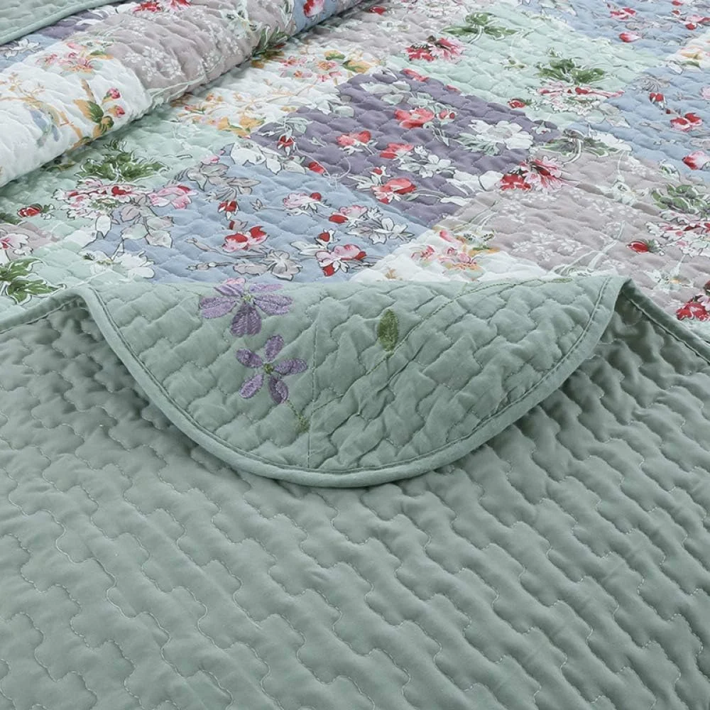 روتختی لحافی پنبه ای دو نفره سایز کینگ GBMULG، ملحفه های ضخیم 240X260 سانتی متر، لحاف سبک وزن ضد حساسیت، پتوی تزئینی میکروفیبر، تکه دوزی - 240X260 سانتی متر، تکه دوزی - کینگ 240X260 سانتی متر