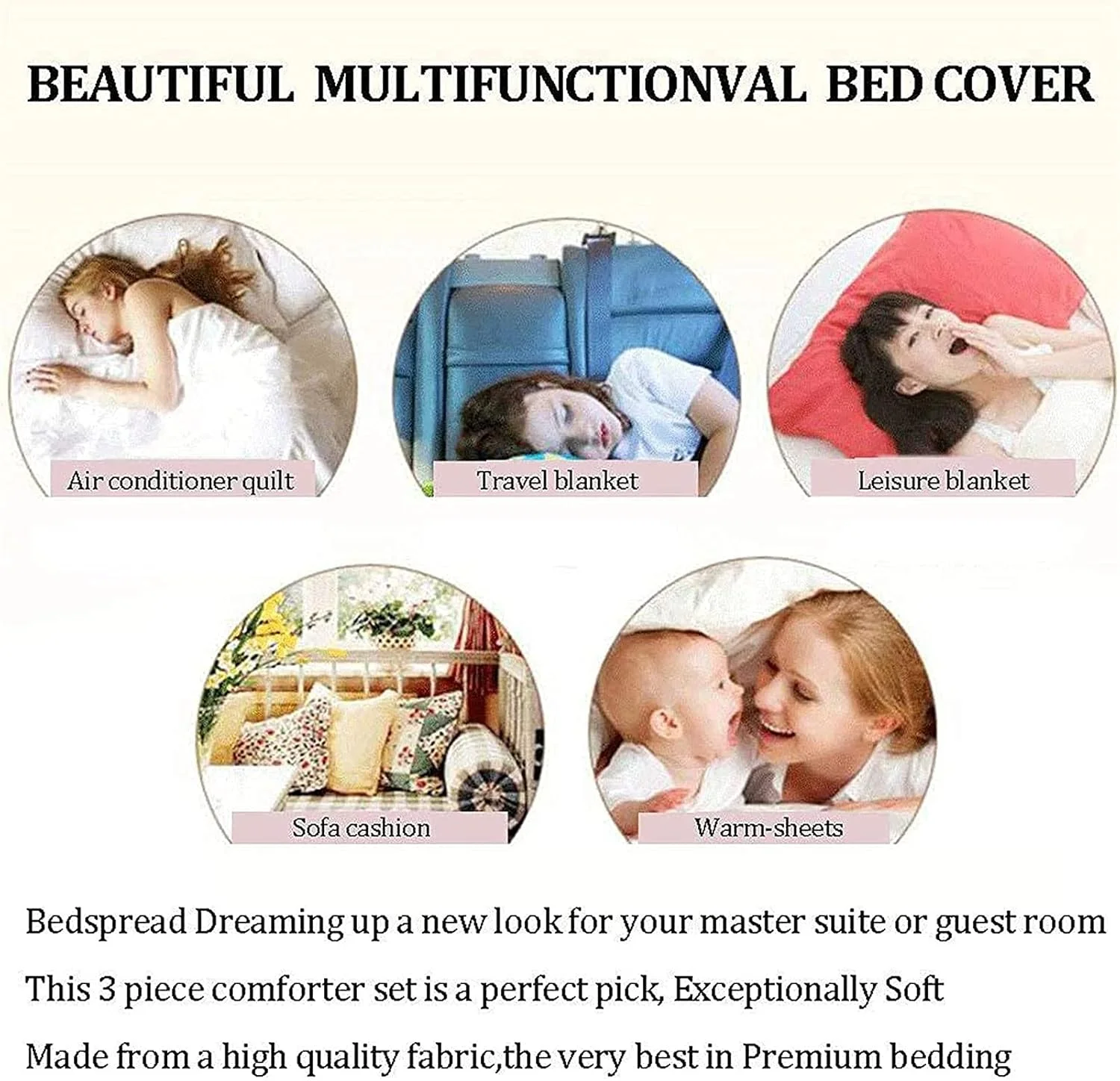 روتختی لحاف‌دوزی شده آبی روشن GBMULG طرح تکه دوزی سایز دو نفره و سوپر کینگ 230x250 سانتی متر، پنبه ای، طرح پروانه، گل و گیاه، لحاف روتختی، پتو به همراه روبالشتی