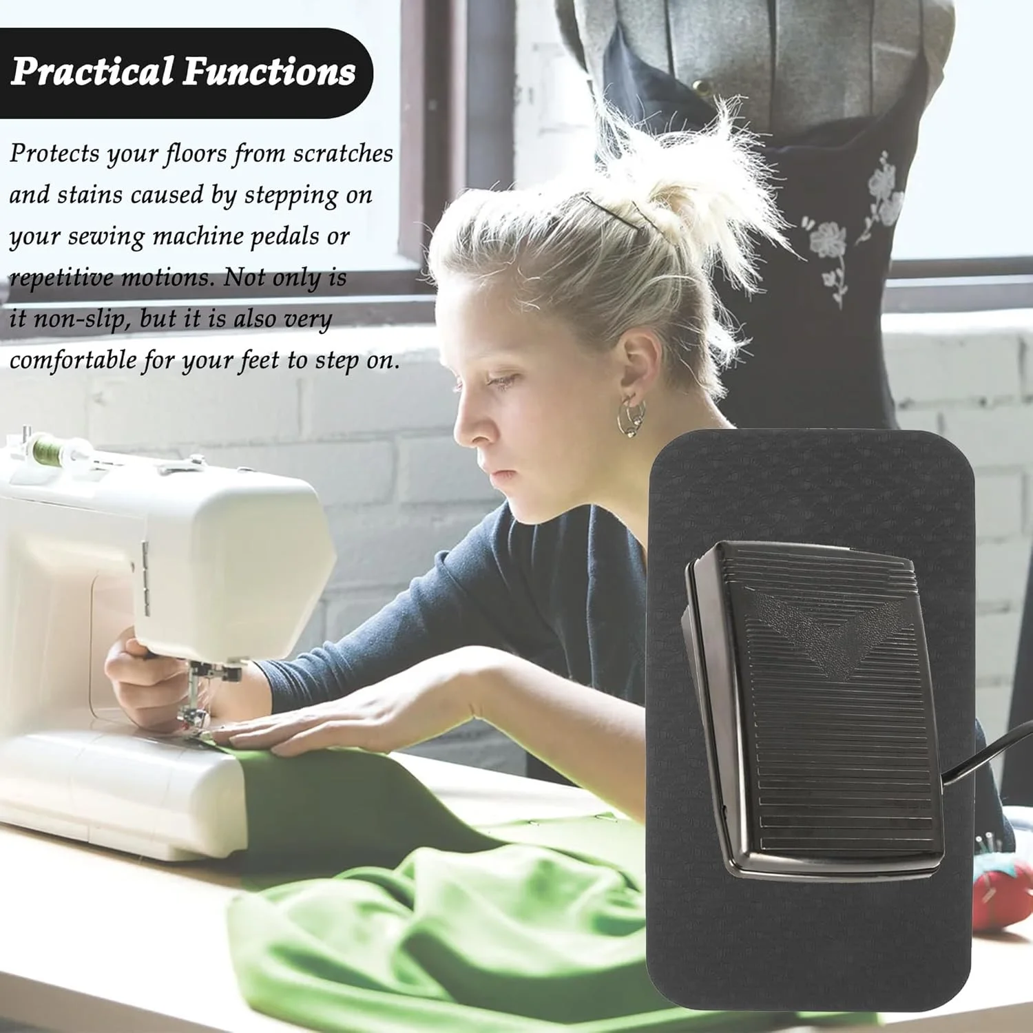 ست زیرانداز چرخ خیاطی CHENNAN، زیرانداز چرخ خیاطی، لوازم جانبی خیاطی کاهش دهنده نویز، پدال را در جای خود نگه می دارد، 34 * 17 * 0.8 سانتی متر (مشکی) ست زیرانداز چرخ خیاطی CHENNAN، زیرانداز چرخ خیاطی، لوازم جانبی خیاطی کاهش دهنده نویز، پدال را در جای خود نگه می دارد، 34 * 17 * 0.8 سانتی متر (مشکی)