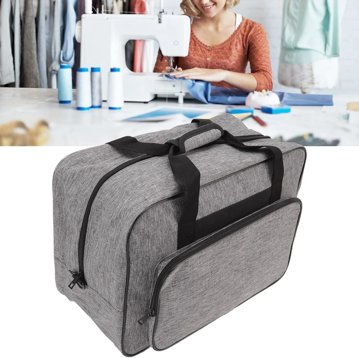 CHICIRIS Sewing Machine Bag, Universal Sewing Machine Carry Bag, Portable Carry Bag with Shoulder Strap for Most Standard Sewing Machines and Accessories, 18.1 x 9.1 x 12.2 Inches CHICIRIS Sewing Machine Bag, Universal Sewing Machine Carry Bag, Portable Carry Bag with Shoulder Strap for Most Standard Sewing Machines and Accessories, 18.1 x 9.1 x 12.2 Inches