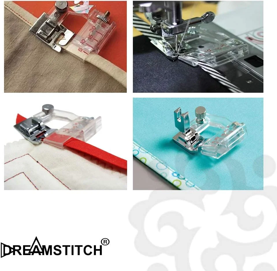 پایه دوخت نوار اریب قابل تنظیم 5 میلی متری DREAMSTITCH - مناسب برای تمام چرخ خیاطی های پایه کوتاه Singer، Brother، Babylock، Euro-Pro، Janome، Kenmore، White، Juki، New Home، Simplicity، Elna - RJ6290 (2)