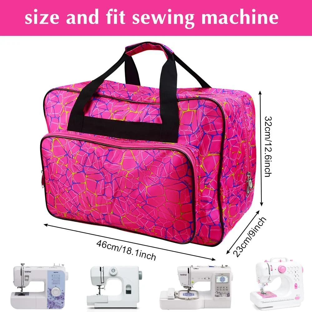 کیف چرخ خیاطی DTYGUIXE، کیف حمل چرخ خیاطی 46 x 23 x 32 سانتی متر، کیف حمل و نقل چرخ خیاطی، سازمان دهنده چرخ خیاطی، کیف چرخ خیاطی جهانی برای استودیوها، فروشگاه های پوشاک، استفاده خانگی