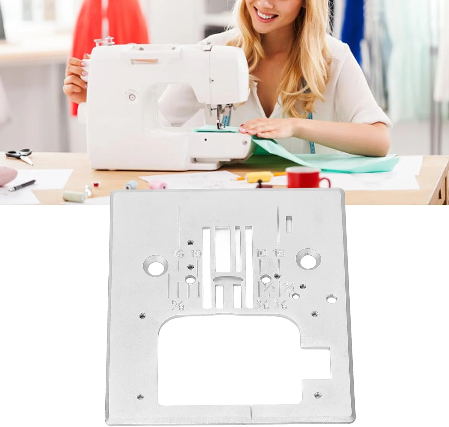 صفحه سوزن چرخ خیاطی Haofy، 7.6x8.4 سانتی متر، صفحه آینه ای برای 7256 7285Q S800 Experience 400، استفاده چند منظوره برای درزهای دقیق صفحه سوزن چرخ خیاطی Haofy، 7.6x8.4 سانتی متر، صفحه آینه ای برای 7256 7285Q S800 Experience 400، استفاده چند منظوره برای درزهای دقیق