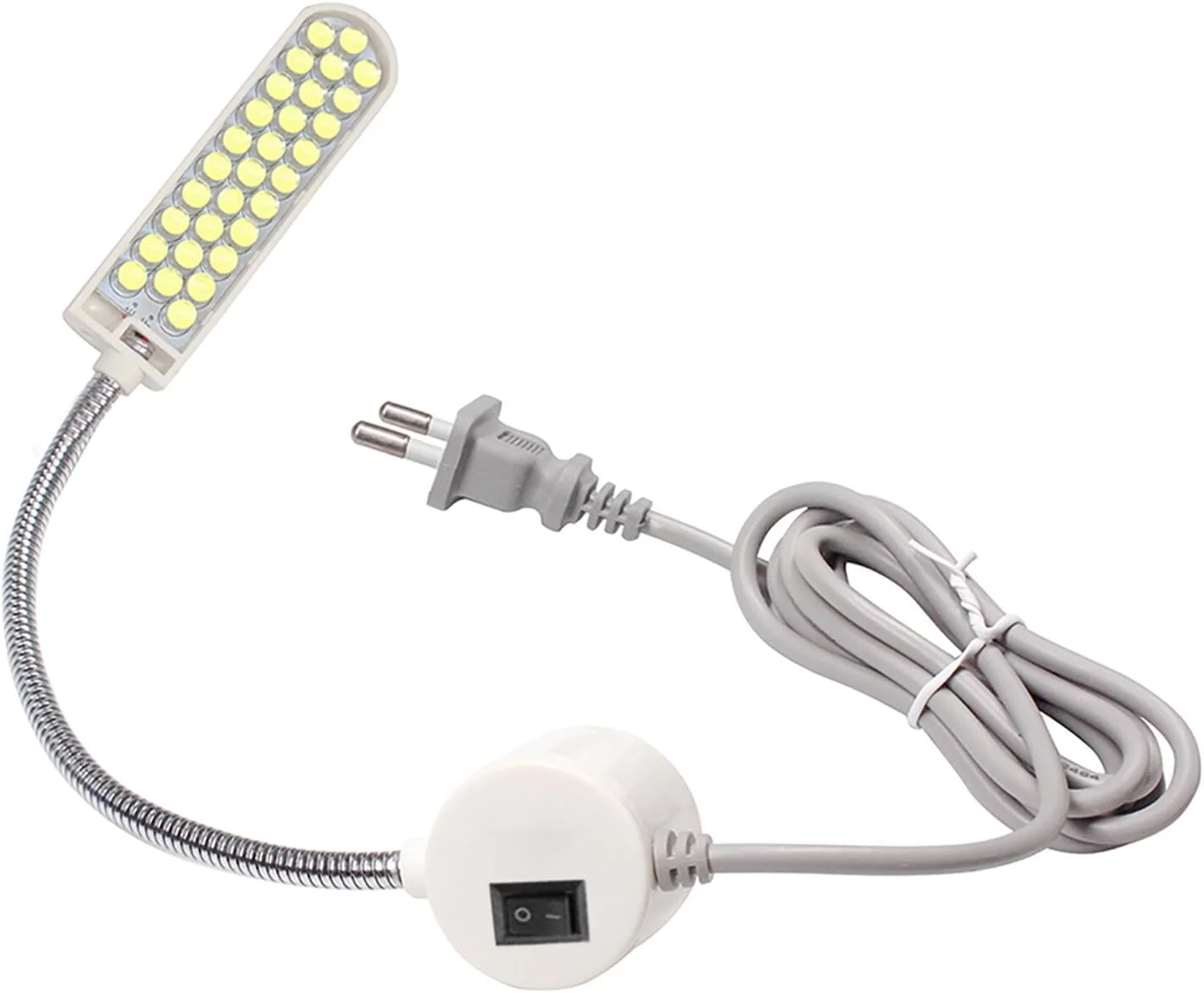 چراغ خیاطی Irovami AC110-245V 2W 30LED با پایه ثابت، لوله انعطاف پذیر و گردن غازی برای کارهای خانه