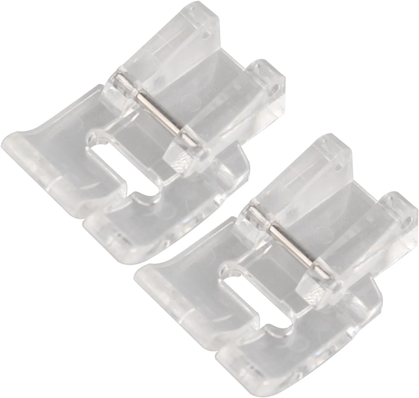 پایه ساتن دوزی پلاستیکی شفاف Jopto، بسته 2 عددی، پایه چرخ خیاطی گرد کوتاه، سازگار با Singer، Brother، Babylock، Euro-Pro، Janome، Kenmore، White، Juki، New Home، Elna، Toyota