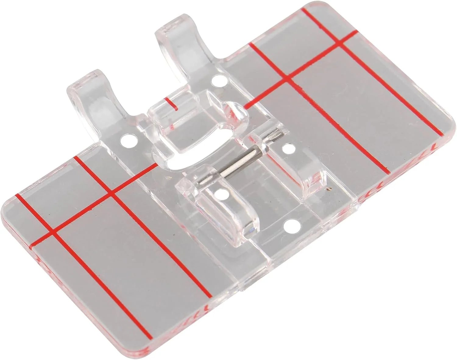 پایه دو عددی راهنمای حاشیه چرخ خیاطی، پایه دوخت موازی پلاستیکی شفاف سازگار با چرخ خیاطی های پایه کوتاه Singer، Brother، Babylock، Janome، Kenmore، Euro-Pro، Simplicity، White، Juki