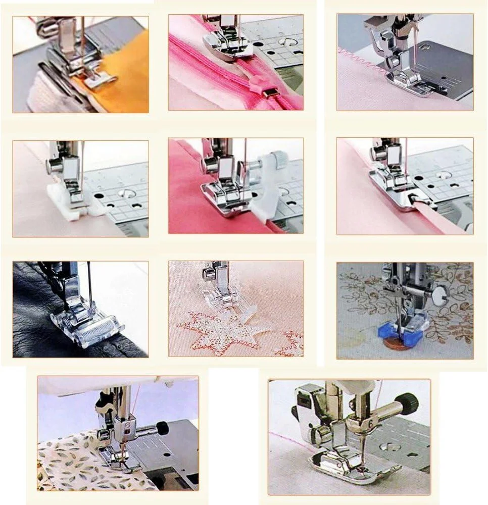 مجموعه 11 عددی لوازم جانبی چرخ خیاطی خانگی JZK با جعبه نگهداری، کیت قطعات جایگزین پایه فشاری برای چرخ خیاطی سینگر، برادر، ژانومه، تویوتا، النا، AEG مجموعه 11 عددی لوازم جانبی چرخ خیاطی خانگی JZK با جعبه نگهداری، کیت قطعات جایگزین پایه فشاری برای چرخ خیاطی سینگر، برادر، ژانومه، تویوتا، النا، AEG