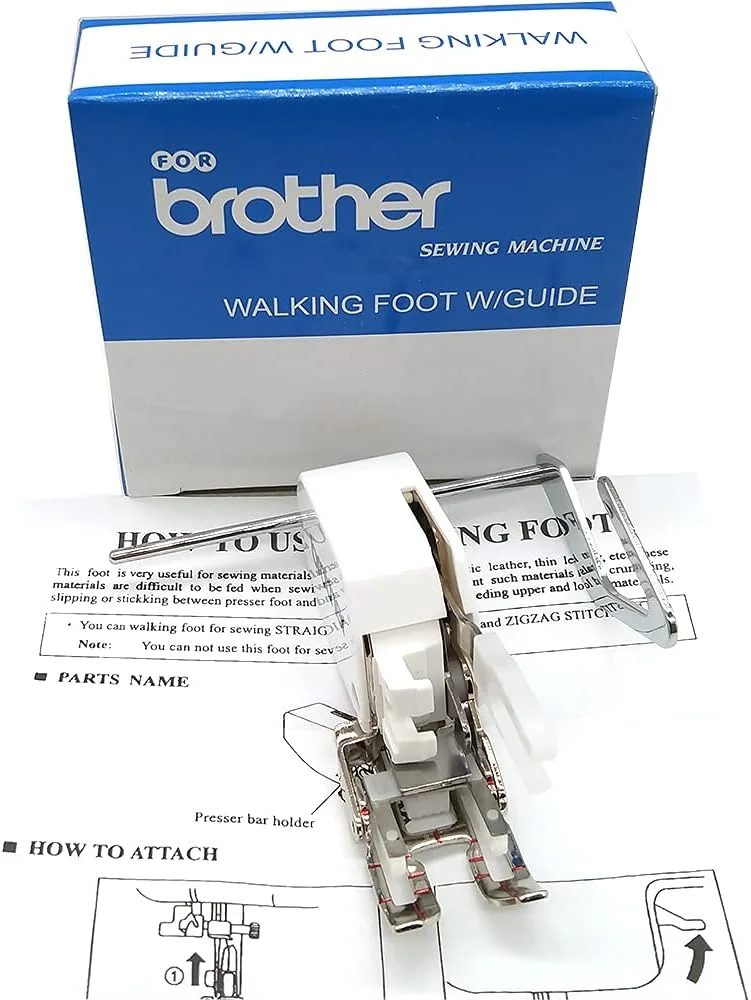 پایه دوخت چرخ خیاطی LNKA، پایه راه رونده، انگشت باز، تغذیه یکنواخت SA188 به همراه راهنما برای Brother F033N F033 XC2214002 پایه دوخت چرخ خیاطی LNKA، پایه راه رونده، انگشت باز، تغذیه یکنواخت SA188 به همراه راهنما برای Brother F033N F033 XC2214002