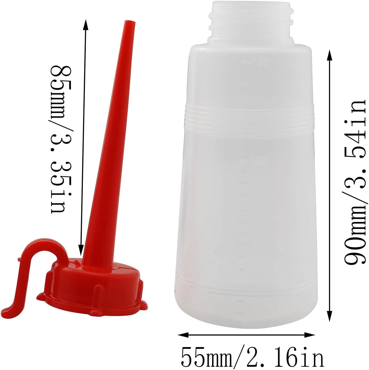 روغن دان صنعتی LQ، سه عدد روغن دان دستگاه خیاطی 160 میلی لیتری با بطری روغن زاویه دار بلند، دستگاه خیاطی با نوک بلند، روغن دان پلاستیکی سوزن دوقلو