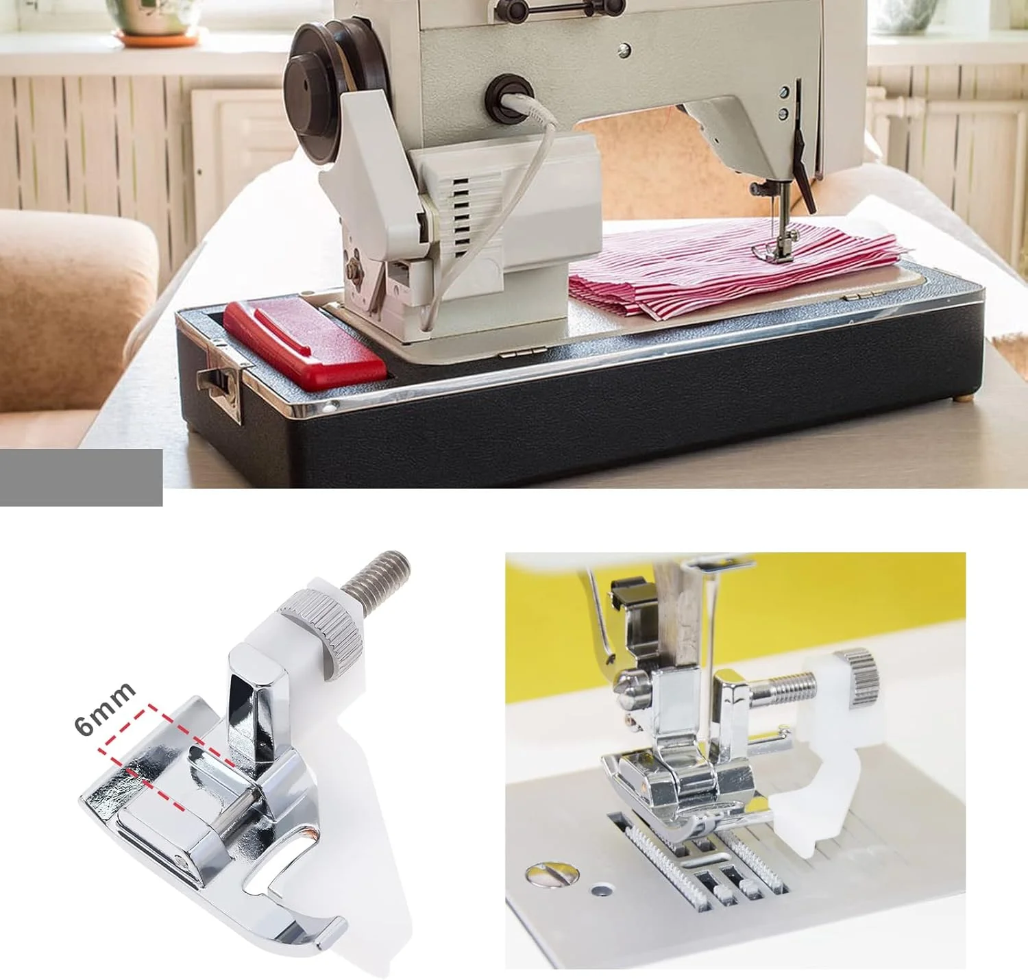 پایه دوخت نامرئی لبه (2 عددی) سازگار با اکثر چرخ خیاطی های خانگی پایه کوتاه برای دوخت لبه، پارچه توری و اتصال لبه پایه دوخت نامرئی لبه (2 عددی) سازگار با اکثر چرخ خیاطی های خانگی پایه کوتاه برای دوخت لبه، پارچه توری و اتصال لبه