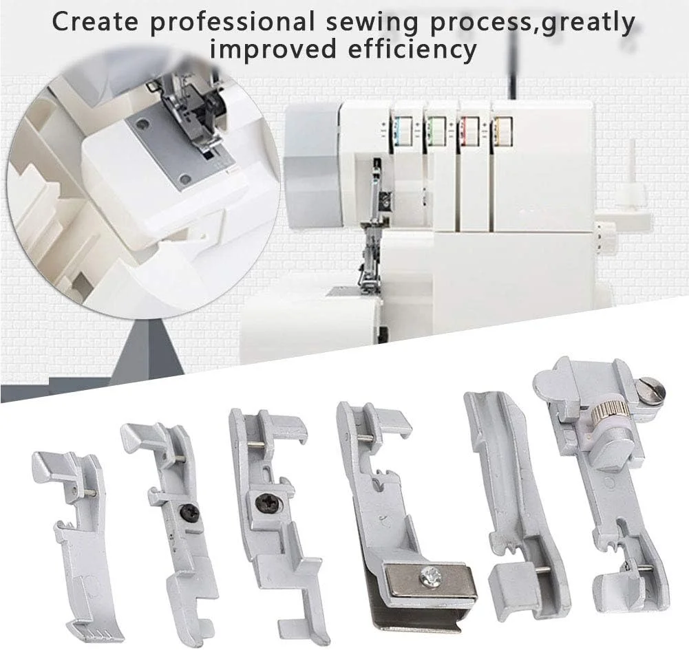 ست 6 عددی پایه های چرخ خیاطی، مجموعه پایه های فشاری دوخت، پایه های چرخ خیاطی خانگی برای چرخ سردوز چند منظوره خانگی 14U 14CG754 14SH654 ست 6 عددی پایه های چرخ خیاطی، مجموعه پایه های فشاری دوخت، پایه های چرخ خیاطی خانگی برای چرخ سردوز چند منظوره خانگی 14U 14CG754 14SH654