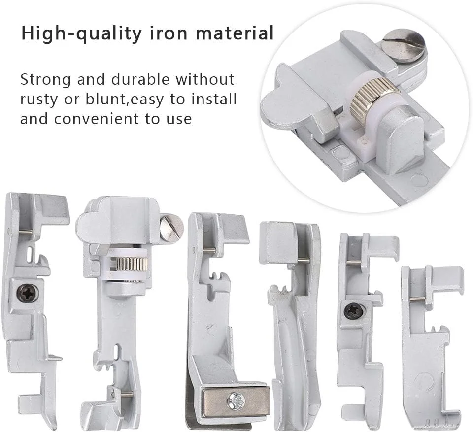 ست پایه های چرخ خیاطی، پایه دوخت در شیار/پایه اتصال لبه، 6 عدد مناسب برای چرخ خیاطی های چند منظوره خانگی ست پایه های چرخ خیاطی، پایه دوخت در شیار/پایه اتصال لبه، 6 عدد مناسب برای چرخ خیاطی های چند منظوره خانگی