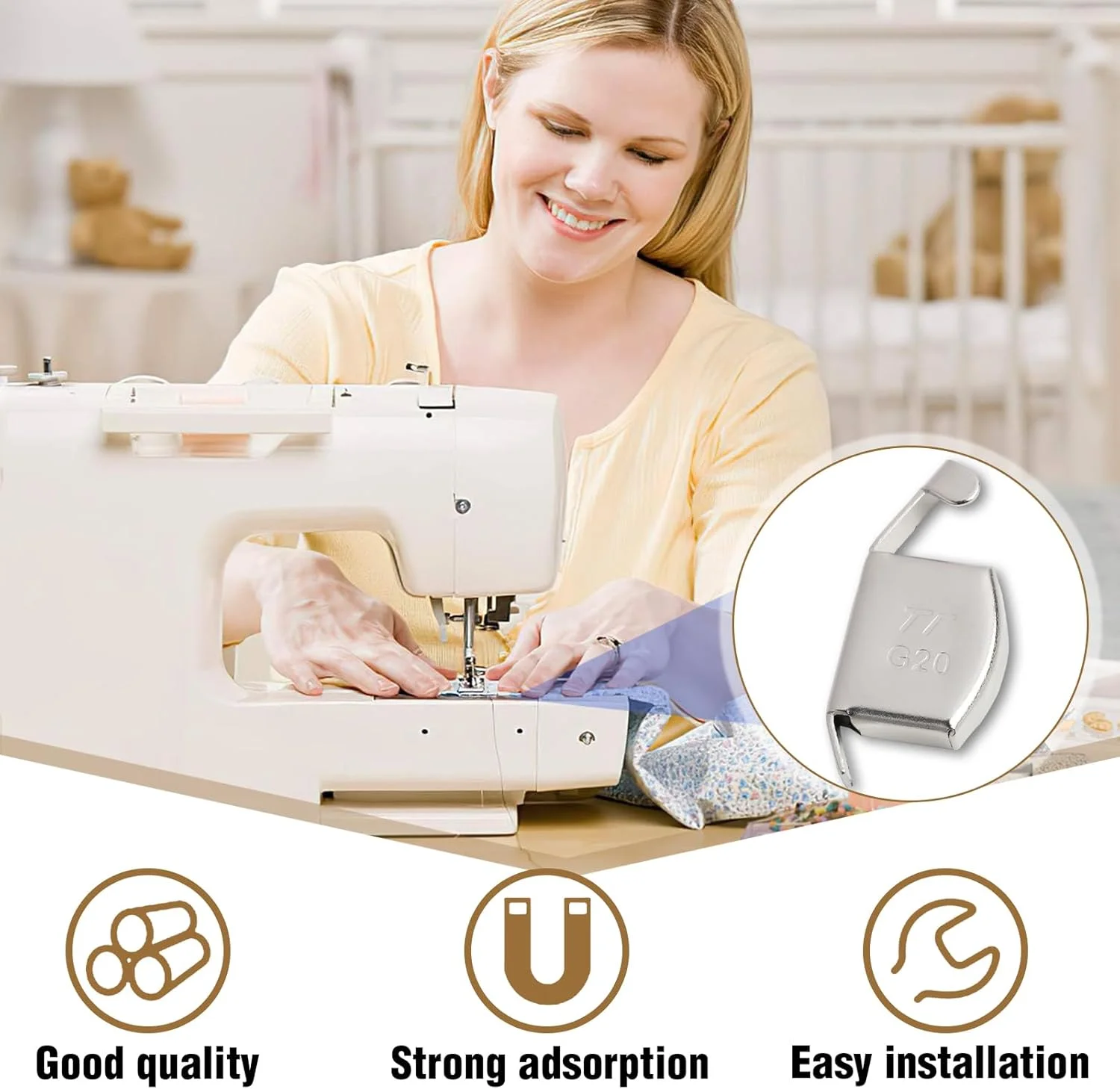 راهنمای درز مغناطیسی برای چرخ خیاطی، بسته 2 عددی ابزار راهنمایی چرخ خیاطی برای خیاطی و پارچه، لوازم جانبی خیاطی برای چرخ خیاطی، درزهای مغناطیسی برای خیاطی DIY، پایه لب برگردان راهنمای درز برای چرخ خیاطی راهنمای درز مغناطیسی برای چرخ خیاطی، بسته 2 عددی ابزار راهنمایی چرخ خیاطی برای خیاطی و پارچه، لوازم جانبی خیاطی برای چرخ خیاطی، درزهای مغناطیسی برای خیاطی DIY، پایه لب برگردان راهنمای درز برای چرخ خیاطی