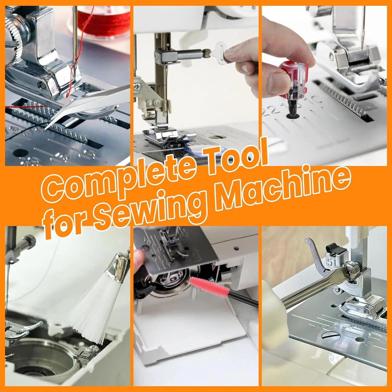 مجموعه 21 عددی ابزار تمیزکاری چرخ خیاطی MARRTEUM، ابزار تعمیر شامل کیف نگهداری، برس سیلیکونی، پیچ گوشتی، موچین، بشکاف درز دو سر، برس دو سر برای تعمیر و تمیز کردن چرخ خیاطی مجموعه 21 عددی ابزار تمیزکاری چرخ خیاطی MARRTEUM، ابزار تعمیر شامل کیف نگهداری، برس سیلیکونی، پیچ گوشتی، موچین، بشکاف درز دو سر، برس دو سر برای تعمیر و تمیز کردن چرخ خیاطی