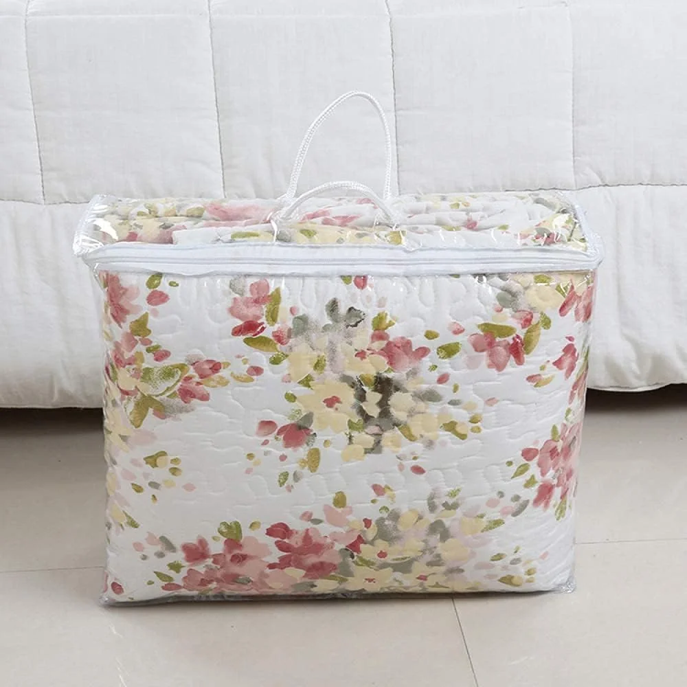 روتختی دونفره لوکس 3 تکه ست لحاف دار سایز کینگ 230 سانتی متر در 250 سانتی متر لحاف چاپی شامل 1 روکش تخت 2 روبالشتی ملحفه سبک وزن، C-230CM250CM، A-king 230cm*250cm