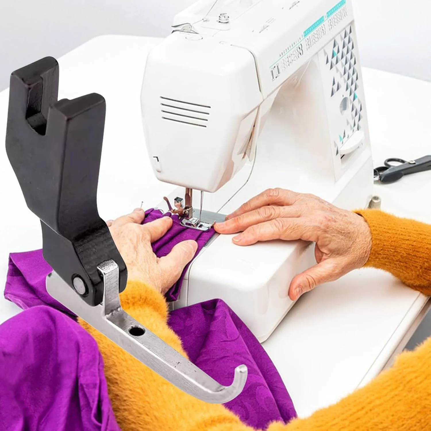 پایه دوخت لباس عروس، پایه دوخت پارچه | ابزارهای چند منظوره برای دوخت مستقیم، لحاف دوزی، مهره دوزی و چین دادن پولک