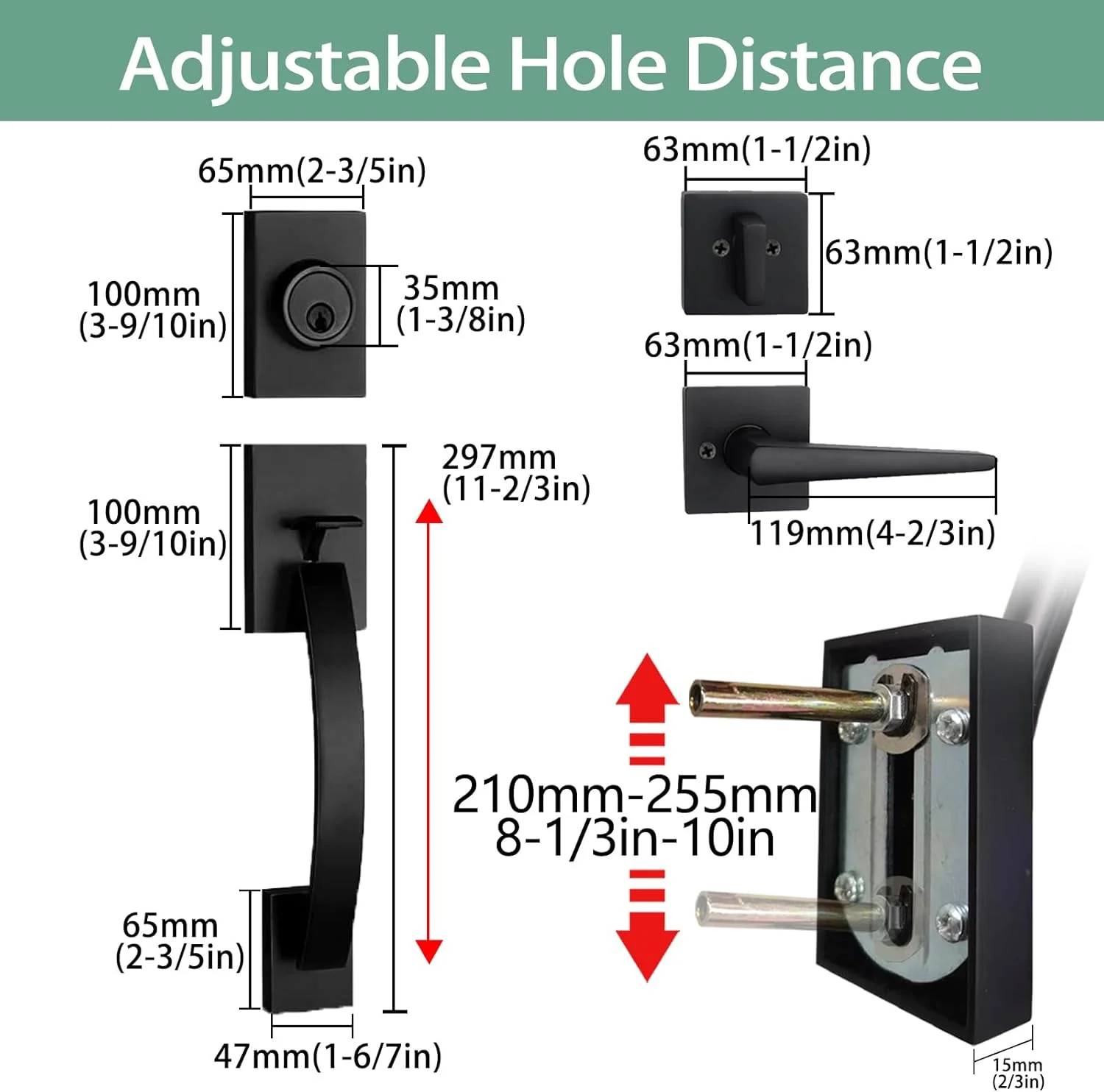 دستگیره اهرمی مشکی مات NEWBANG برای درب ورودی تکی، دستگیره سنگین با قفل برای دفاتر یا ورودی، MDHST2017DB-BR دستگیره اهرمی مشکی مات NEWBANG برای درب ورودی تکی، دستگیره سنگین با قفل برای دفاتر یا ورودی، MDHST2017DB-BR