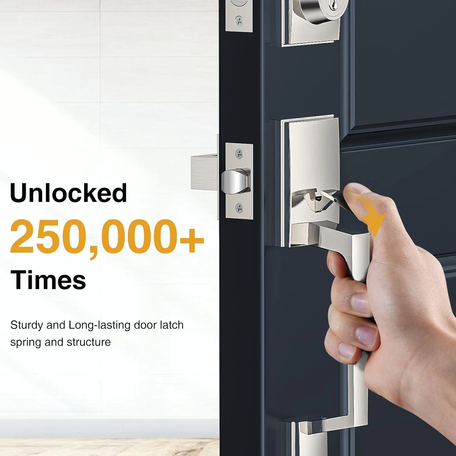 دستگیره درب ورودی Brightify، ست دستگیره با اهرم درب، ست دستگیره درب ورودی، قفل زبانه قابل تنظیم تک سیلندر برگشت پذیر با دستگیره اهرمی، دستگیره های ورودی درب نیکل ساتن دستگیره درب ورودی Brightify، ست دستگیره با اهرم درب، ست دستگیره درب ورودی، قفل زبانه قابل تنظیم تک سیلندر برگشت پذیر با دستگیره اهرمی، دستگیره های ورودی درب نیکل ساتن