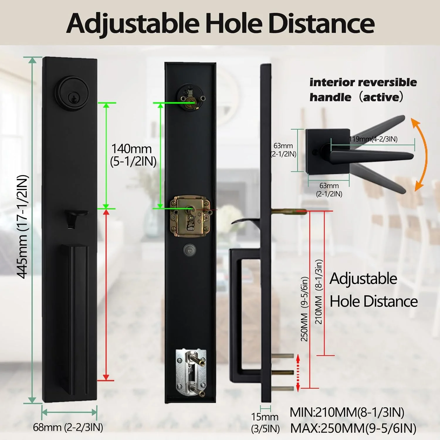 دستگیره ست مشکی مات NEWBANG برای درب جلویی دوتایی، MDHST2016DB-SET-1P دستگیره ست مشکی مات NEWBANG برای درب جلویی دوتایی، MDHST2016DB-SET-1P