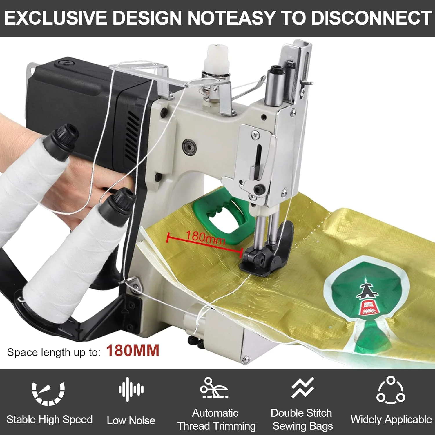 دستگاه گونی دوزی قابل حمل QIVGXBO، دستگاه دوخت و دوز برقی برای بسته بندی و پلمپ کیسه های بافته شده، گونی، کیسه های کاغذی برنج و پلاستیکی دستگاه گونی دوزی قابل حمل QIVGXBO، دستگاه دوخت و دوز برقی برای بسته بندی و پلمپ کیسه های بافته شده، گونی، کیسه های کاغذی برنج و پلاستیکی