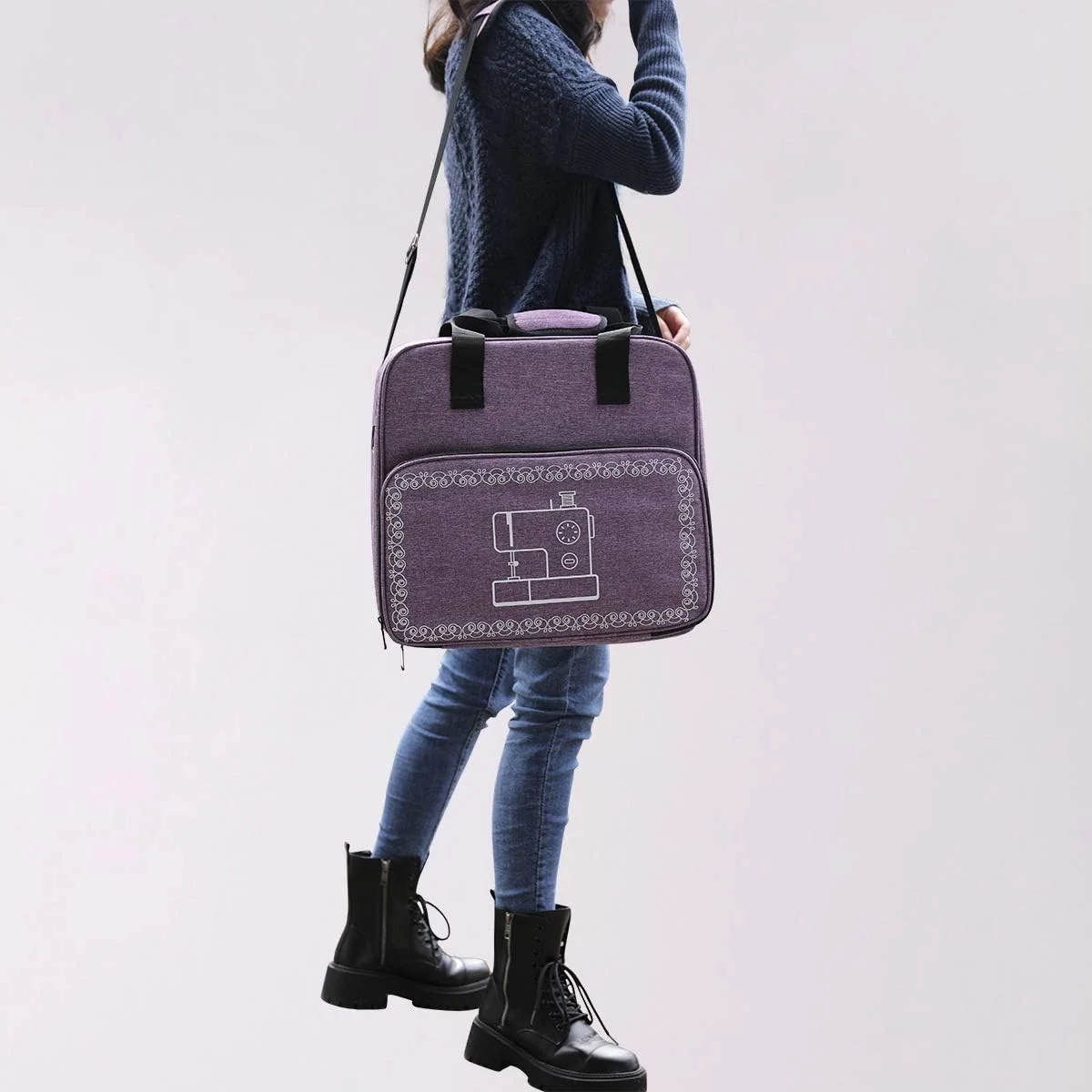 کیف چرخ خیاطی QIUPFGUT، کیف حمل و نقل و نگهداری چرخ خیاطی، کیف دستی برای چرخ خیاطی، کیف چرخ خیاطی سازگار با اکثر چرخ خیاطی های استاندارد کیف چرخ خیاطی QIUPFGUT، کیف حمل و نقل و نگهداری چرخ خیاطی، کیف دستی برای چرخ خیاطی، کیف چرخ خیاطی سازگار با اکثر چرخ خیاطی های استاندارد