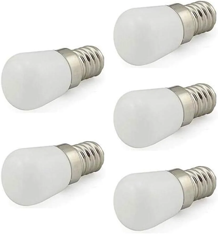 لامپ ال ای دی چرخ خیاطی E14 3W AC110V با زاویه 360 درجه ضد آب برای یخچال/چرخ خیاطی/تراش، سفید سرد (5 عدد) لامپ ال ای دی چرخ خیاطی E14 3W AC110V با زاویه 360 درجه ضد آب برای یخچال/چرخ خیاطی/تراش، سفید سرد (5 عدد)