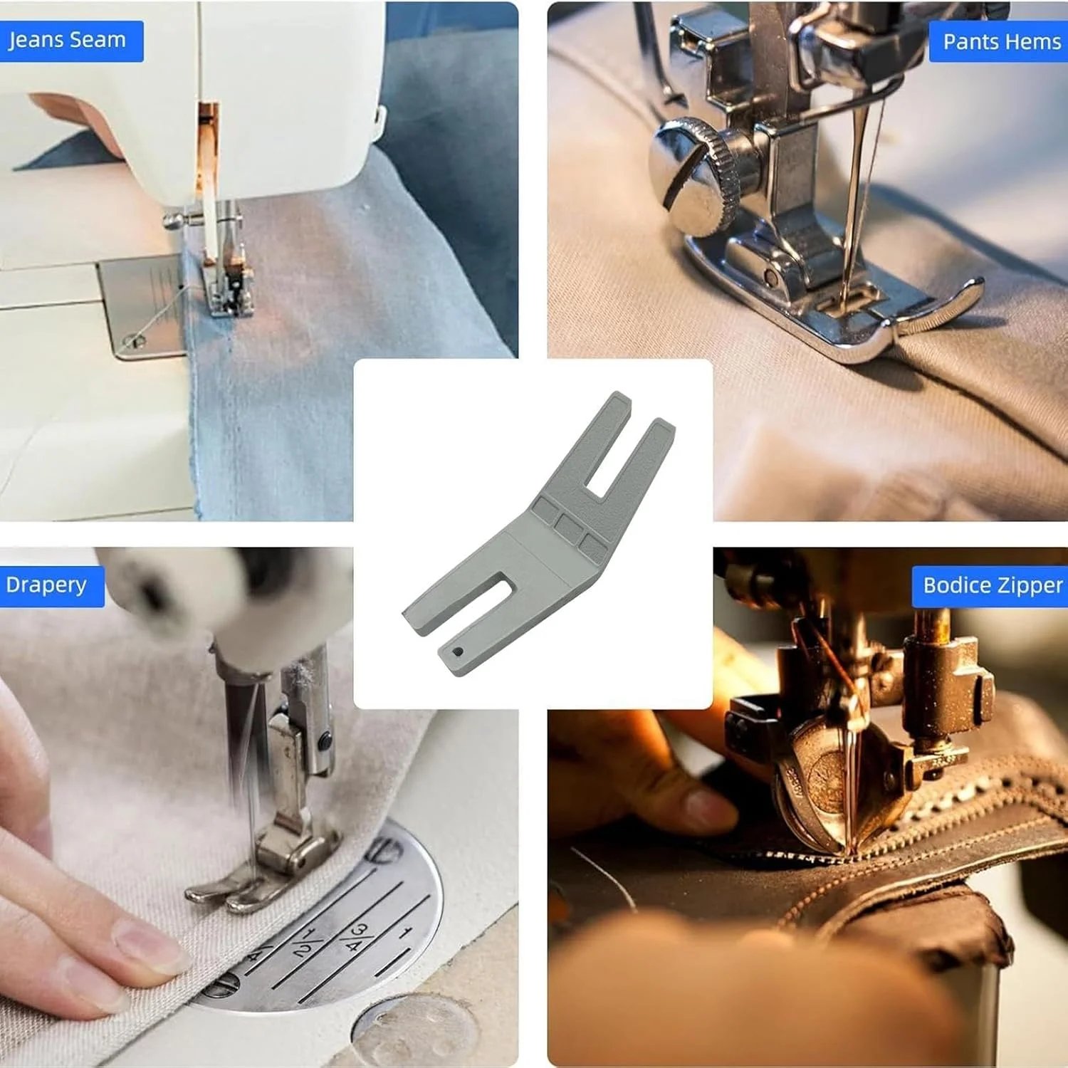 ابزار لبه دوزی خیاطی - پایه فشارنده جامپر چند منظوره، لوازم جانبی دستگاه لحاف دوزی برای خیاطان، خانواده، سالمندان، دوستان، مبتدیان، تعمیر کلاه و جین