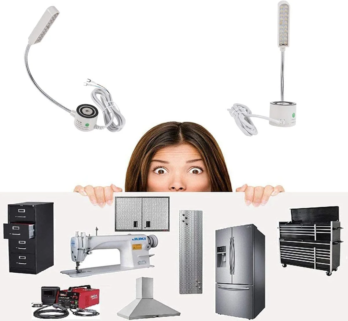 چراغ خیاطی 220 ولت سفید 20 ال ای دی با پایه مغناطیسی چراغ خیاطی 220 ولت سفید 20 ال ای دی با پایه مغناطیسی