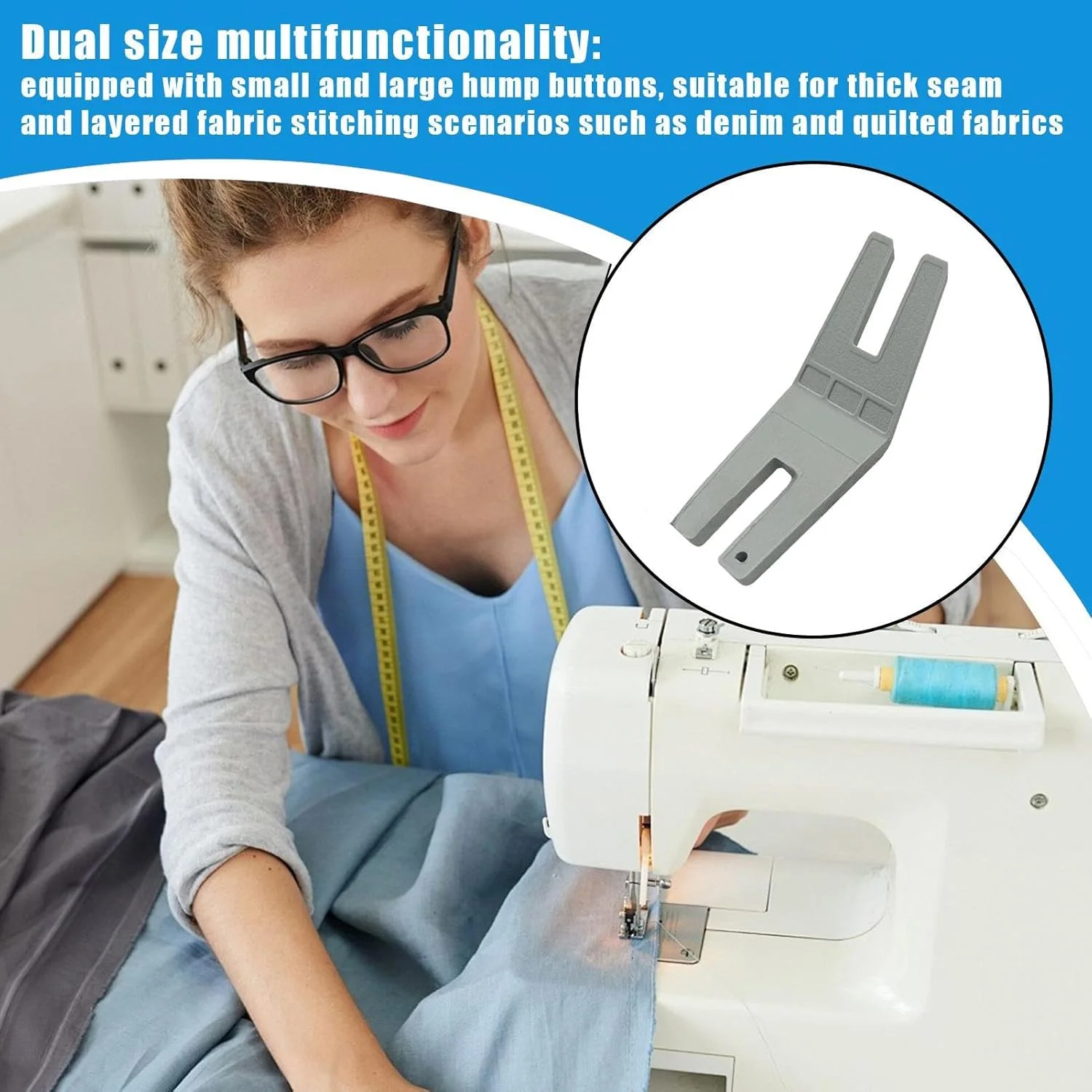 ابزار لبه دوزی خیاطی - پایه فشارنده جامپر چند منظوره، لوازم جانبی دستگاه لحاف دوزی برای خیاطان، خانواده، سالمندان، دوستان، مبتدیان، تعمیر کلاه و جین