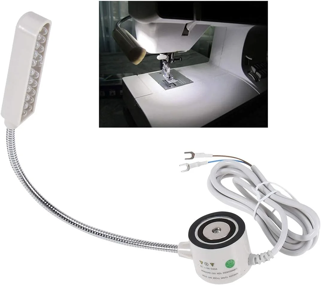 چراغ خیاطی 220 ولت سفید 20 ال ای دی با پایه مغناطیسی چراغ خیاطی 220 ولت سفید 20 ال ای دی با پایه مغناطیسی