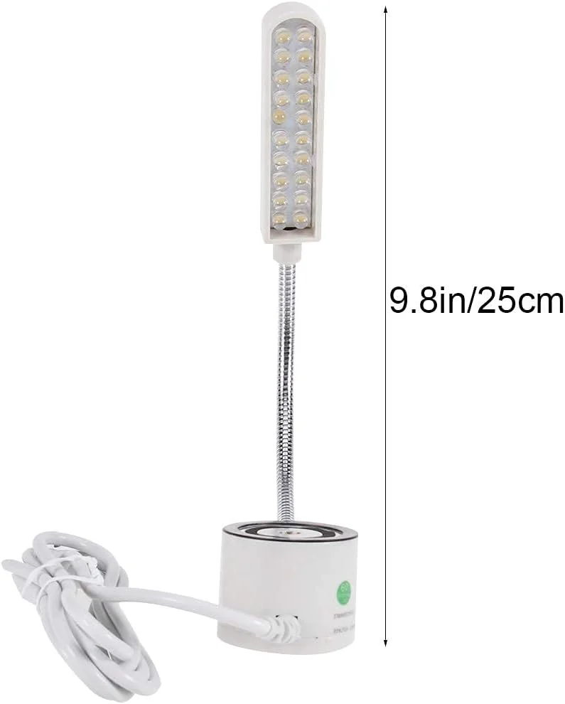 چراغ خیاطی 220 ولت سفید 20 ال ای دی با پایه مغناطیسی چراغ خیاطی 220 ولت سفید 20 ال ای دی با پایه مغناطیسی