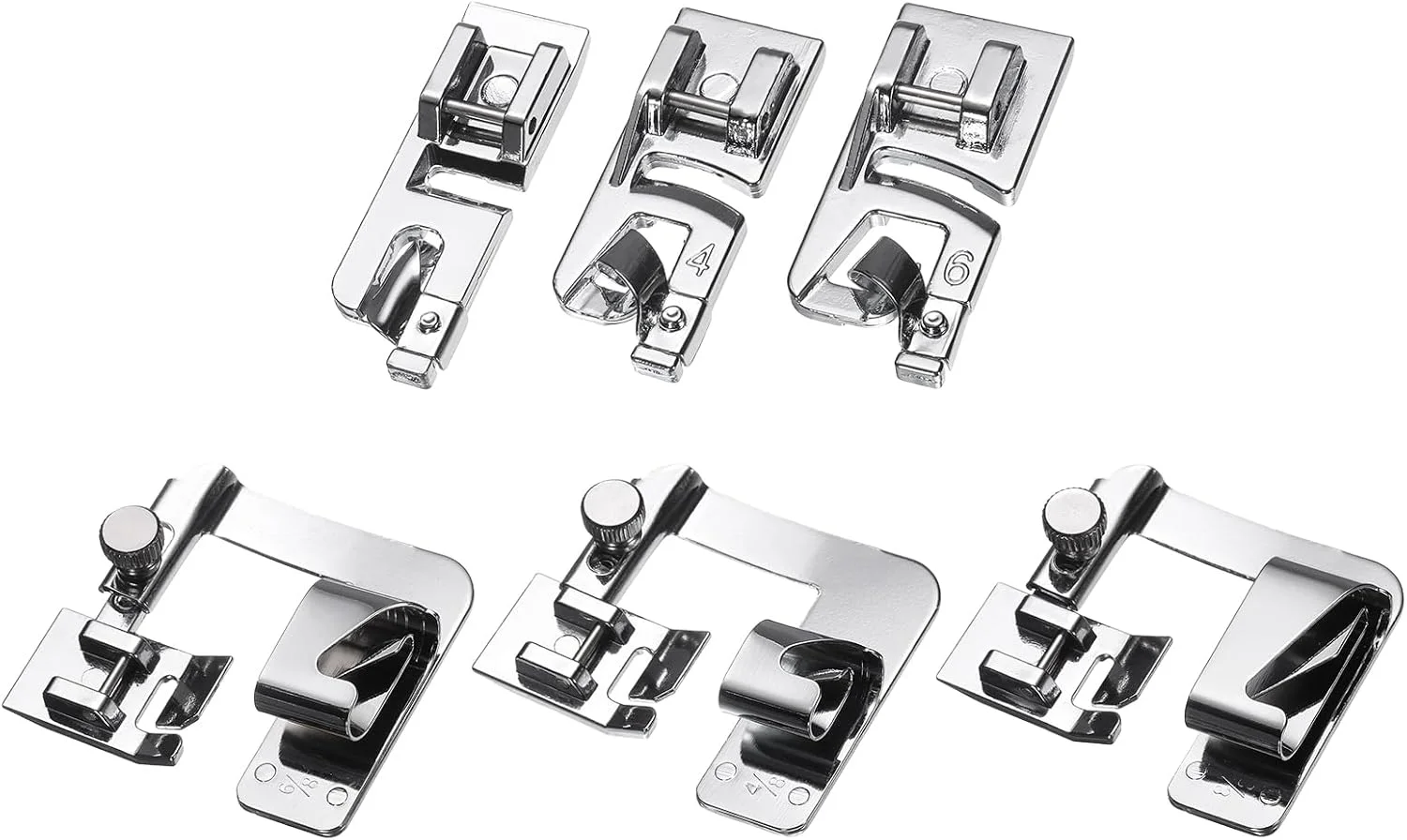 ست پایه لب تو 6 عددی sourcing map، 6 سایز پهن و باریک، پایه چرخ خیاطی پایین برای چرخ خیاطی های چند منظوره خانگی