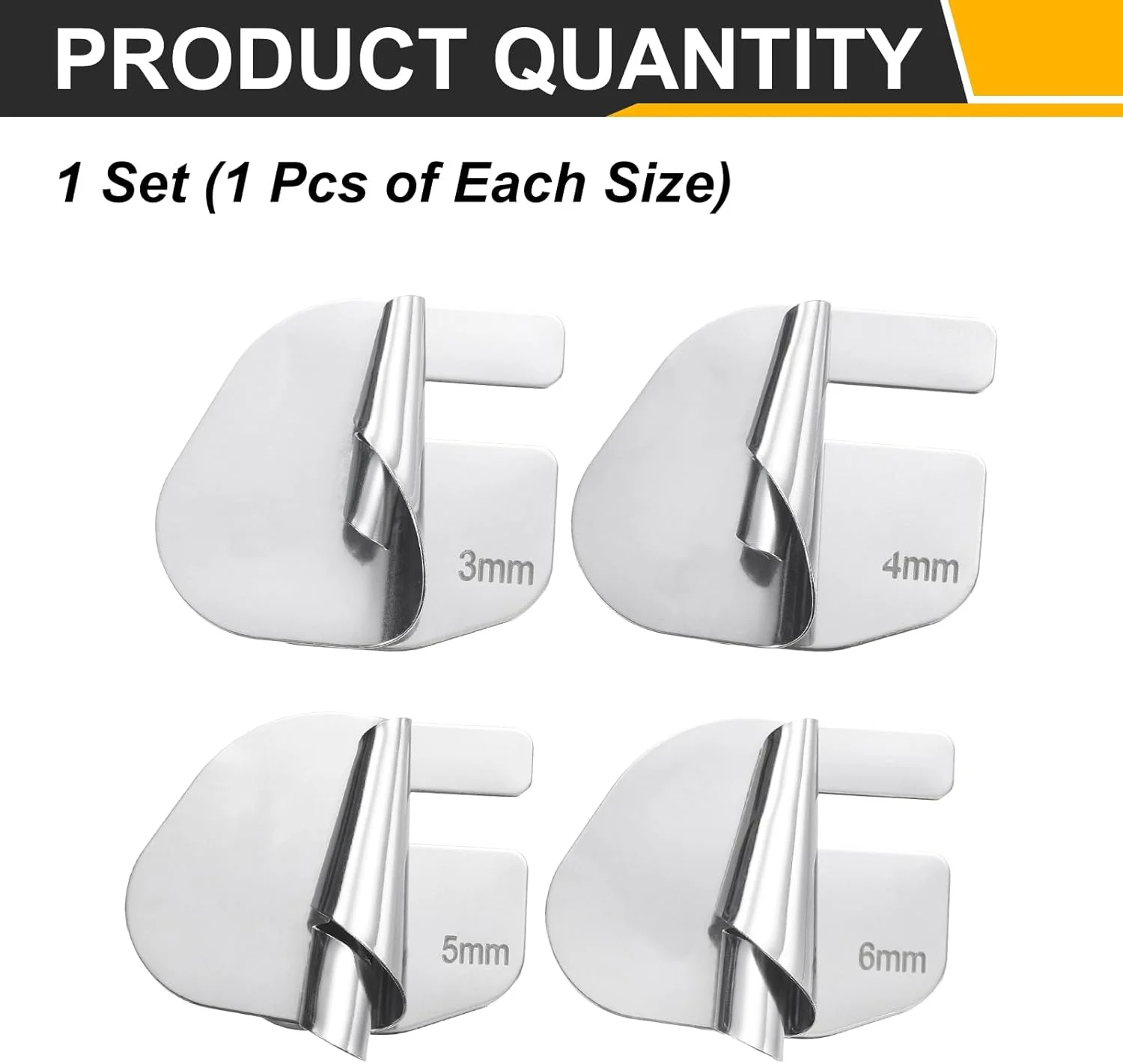 لبه دوزی چرخ خیاطی sourcing map، سایز 3/4/5/6 میلی متر، استیل ضد زنگ، پایه لبه دوزی پهن، لوازم جانبی خیاطی