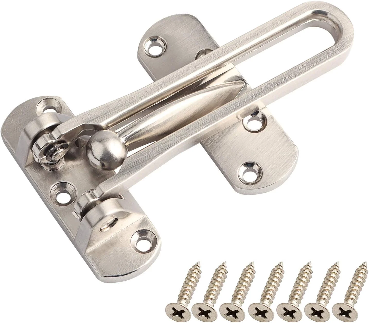 قفل تقویت درب SAISN، قفل میله ای چرخشی برای امنیت خانه، قفل درب ورودی برای کودکان، آلیاژ آلومینیوم ضخیم و جامد (نقره ای) قفل تقویت درب SAISN، قفل میله ای چرخشی برای امنیت خانه، قفل درب ورودی برای کودکان، آلیاژ آلومینیوم ضخیم و جامد (نقره ای)