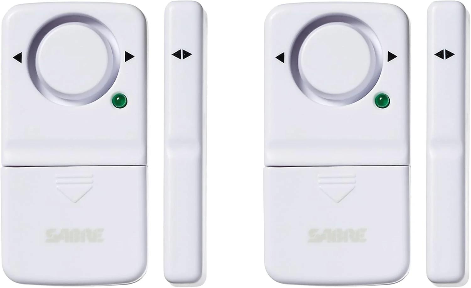 SABRE Wireless Home Security Door Window Burglar Alarm with LOUD 120 dB Siren, DIY EASY to Install, 2-Pack