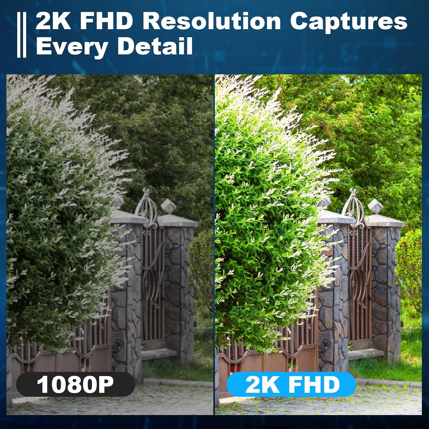 دوربین های امنیتی بی سیم فضای باز، دوربین های وای فای 2K با باتری برای امنیت خانه با تشخیص حرکت هوش مصنوعی، دید در شب رنگی، نورافکن، آژیر، ضد آب، ذخیره سازی SD/Cloud - بسته 2 عددی دوربین های امنیتی بی سیم فضای باز، دوربین های وای فای 2K با باتری برای امنیت خانه با تشخیص حرکت هوش مصنوعی، دید در شب رنگی، نورافکن، آژیر، ضد آب، ذخیره سازی SD/Cloud - بسته 2 عددی