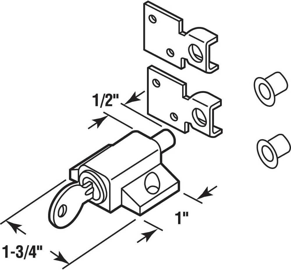 قفل کلیدی درب کشویی پرایم-لاین مدل U 9861، فشاری - جایگزینی قطعات شکسته و افزایش امنیت منزل، بدنه دایکاست رنگ شده، روکش آلومینیومی