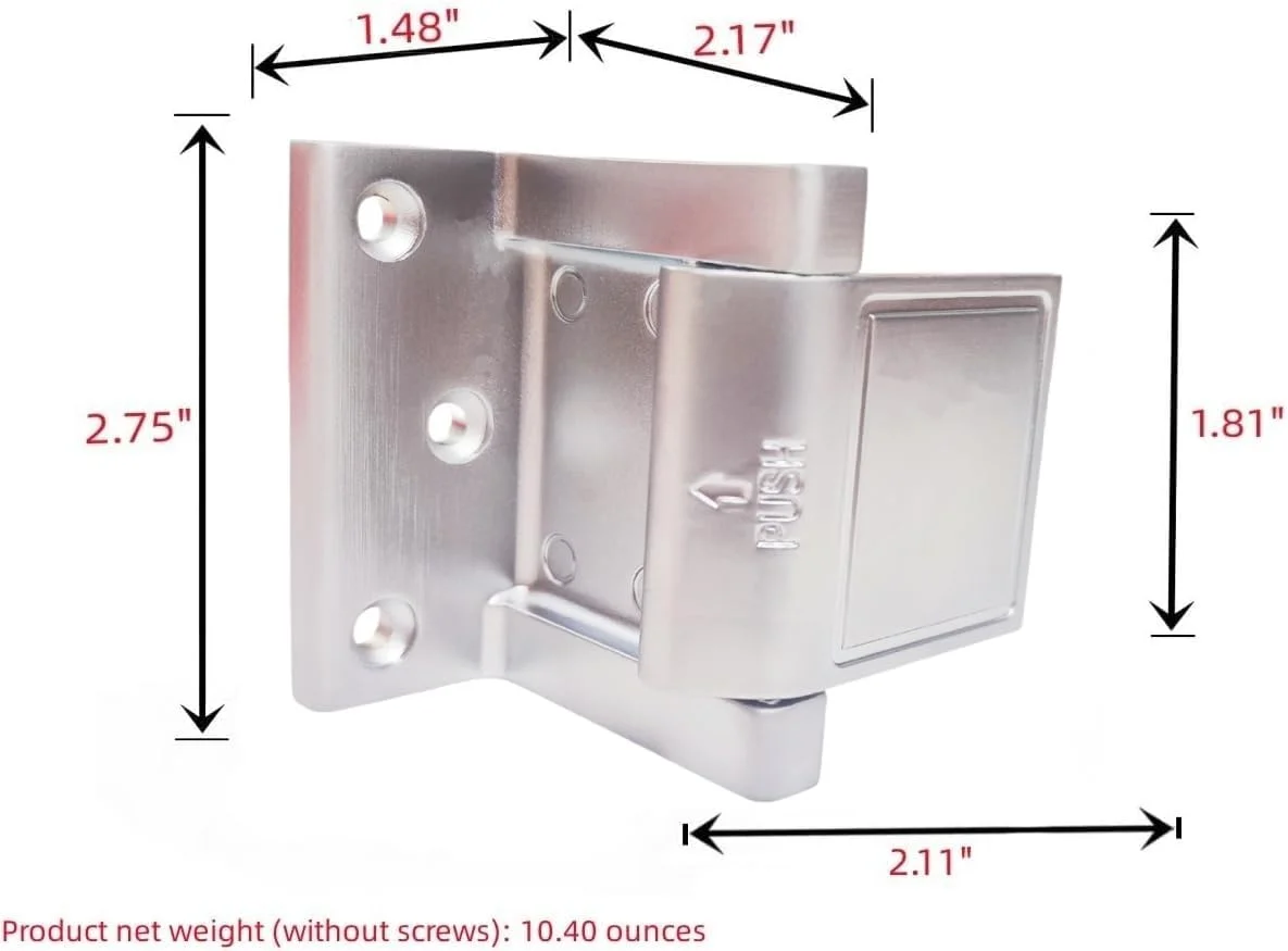 قفل تقویت کننده درب Wannianmu، قفل حریم خصوصی درب برای درب های لولایی داخلی، قفل امنیتی درب منزل فوق العاده بالا (1 عدد)