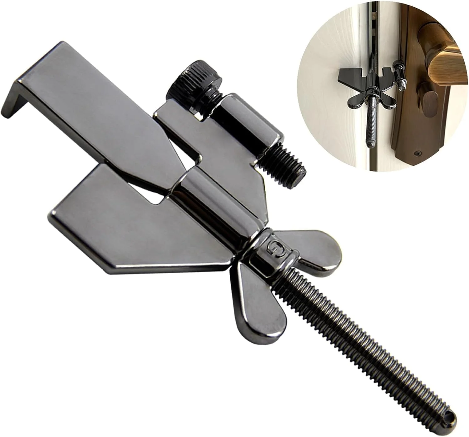 قفل درب قابل حمل ارتقا یافته برای مسافرت و خانه، قفل امنیتی 3 در 1 برای هتل ها، آپارتمان ها، خوابگاه ها - بدون نیاز به ابزار، نصب آسان، ضروری برای سفر، ایمنی زنان (خاکستری)