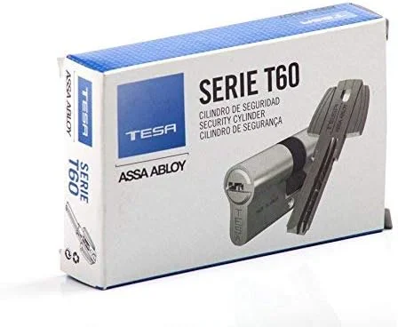 سیلندر امنیتی Tesa Assa Abloy T65D3535N، مدل T60 DS، کلاچ دوبل، زبانه بلند، آچار، نیکل، 35 x 35 میلی متر