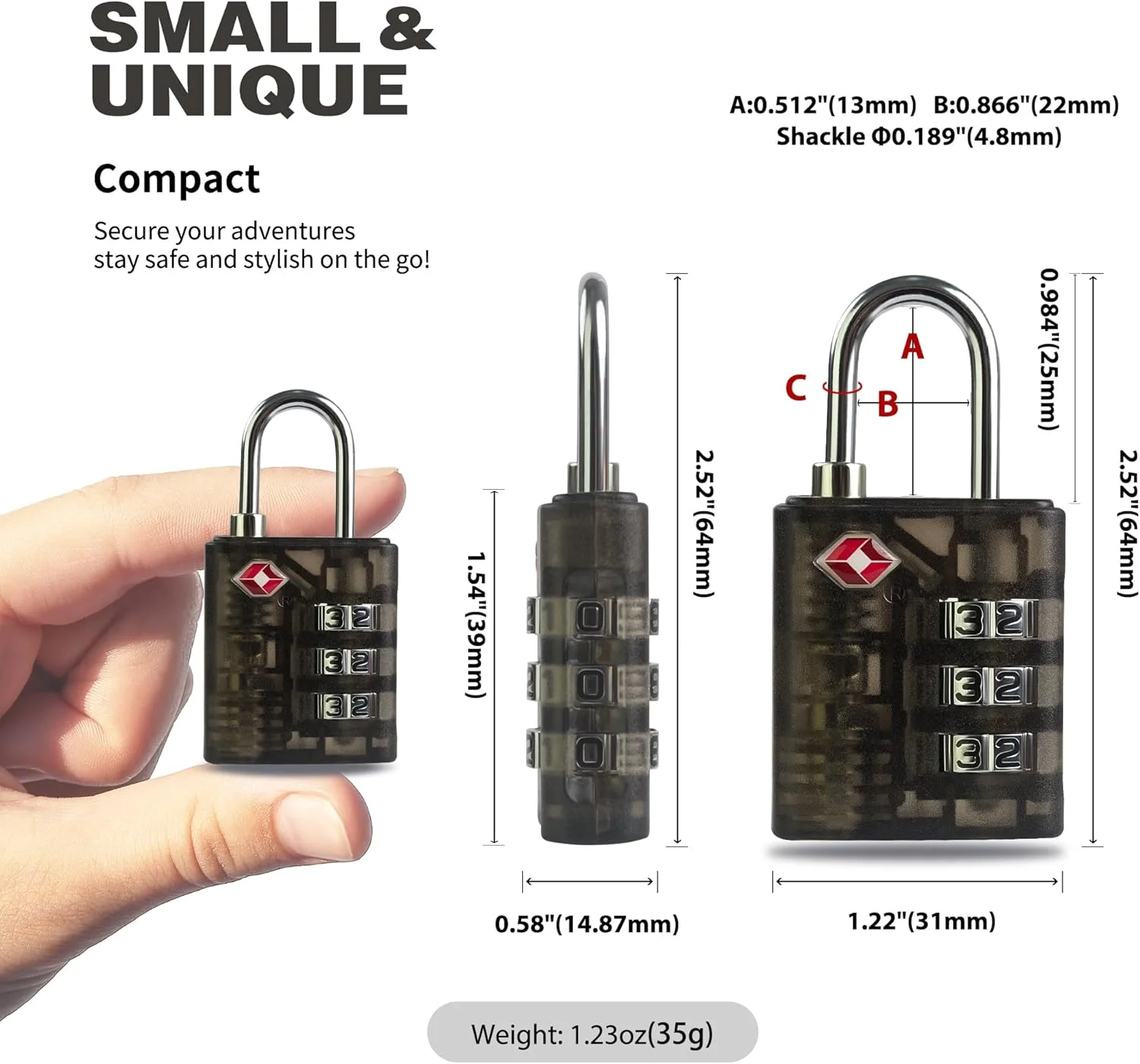 قفل های TSA امنیتی UP برای چمدان، قفل ترکیبی برای کمد، قفل ترکیبی 3 رقمی، قفل کوچک ترکیبی برای کمد باشگاه، چمدان مسافرتی، جعبه اسلحه، درب حصار، زیپ کوله پشتی (مشکی+مشکی)