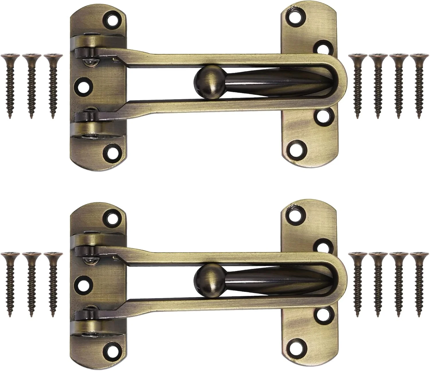 قفل درب ایمنی خانگی Topbuti، بسته 2 عددی قفل محافظ درب جلو برای کودکان، قفل تقویت کننده درب برای درهای چرخشی، قفل درب هتل، آلیاژ آلومینیوم ضخیم و جامد (برنج عتیقه) قفل درب ایمنی خانگی Topbuti، بسته 2 عددی قفل محافظ درب جلو برای کودکان، قفل تقویت کننده درب برای درهای چرخشی، قفل درب هتل، آلیاژ آلومینیوم ضخیم و جامد (برنج عتیقه)