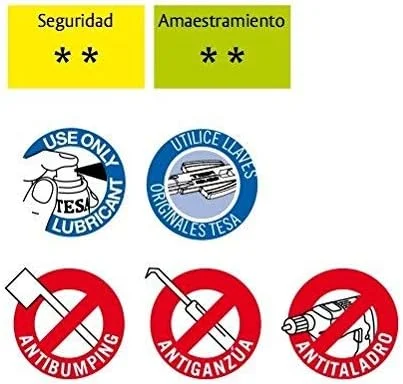 سیلندر امنیتی Tesa Assa Abloy T65D3535N، مدل T60 DS، کلاچ دوبل، زبانه بلند، آچار، نیکل، 35 x 35 میلی متر