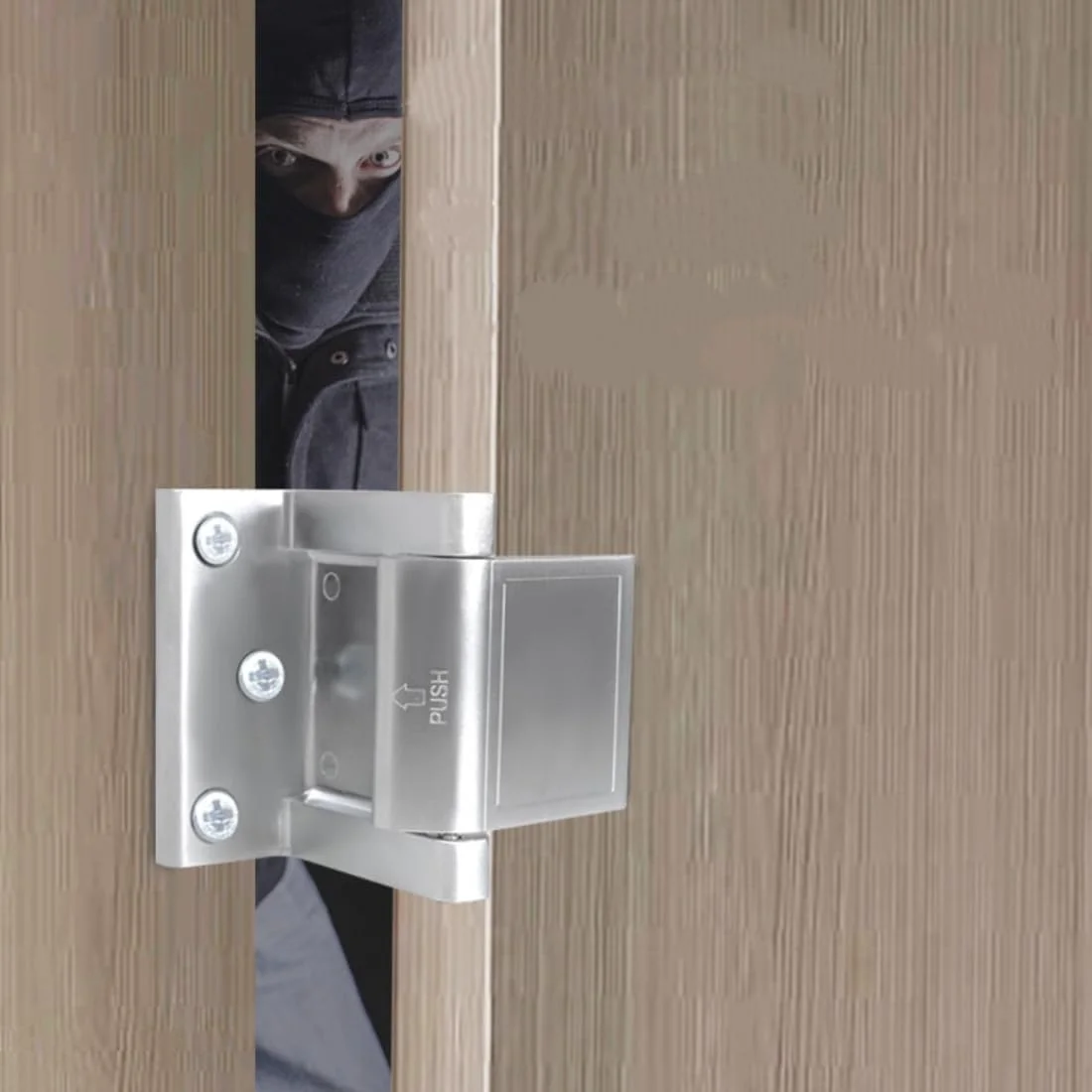 قفل تقویت کننده درب Wannianmu، قفل حریم خصوصی درب برای درب های لولایی داخلی، قفل امنیتی درب منزل فوق العاده بالا (1 عدد)