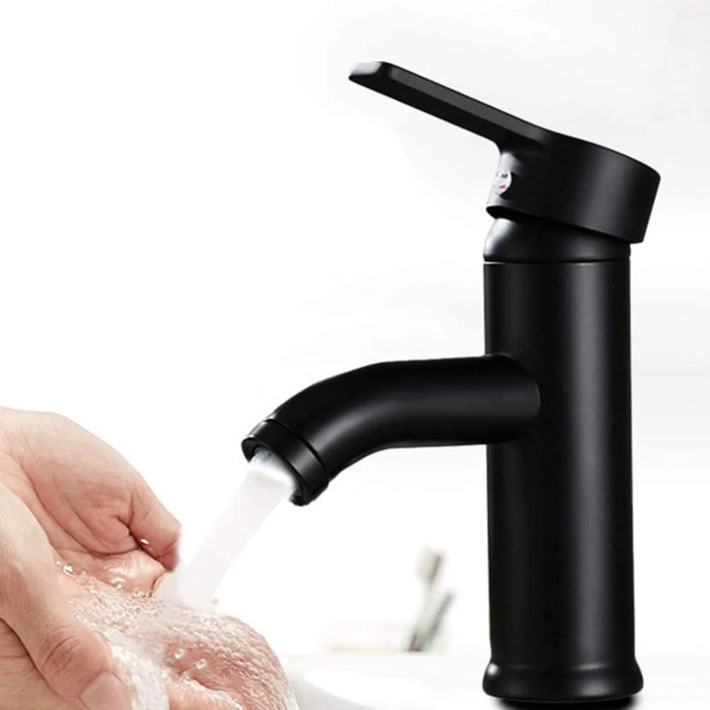 شیر آب مشکی ELECDON، شیر مخلوط کن استیل ضد زنگ برای حمام، لوازم جانبی حمام، شیر آب مشکی برای سینک آشپزخانه (مدل کوتاه) شیر آب مشکی ELECDON، شیر مخلوط کن استیل ضد زنگ برای حمام، لوازم جانبی حمام، شیر آب مشکی برای سینک آشپزخانه (مدل کوتاه)